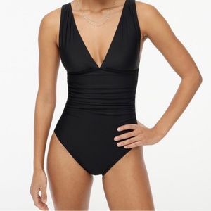 J.Crew Black Ruched Swimsuit